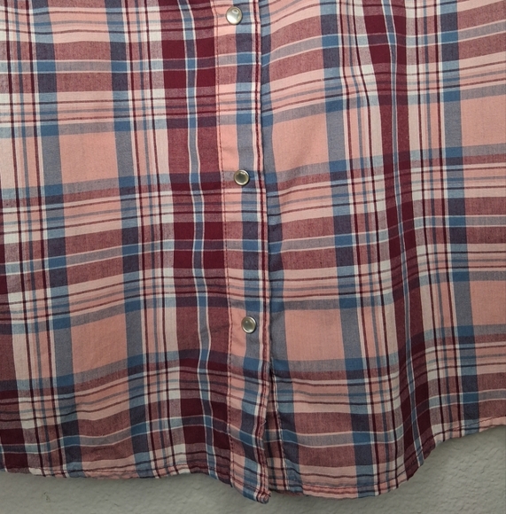 Wrangler Womens Pearl Snap Button Up Shirt Multicolor Plaid Cowgirl Rodeo XL - Picture 7 of 13